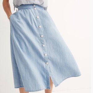 Madewell Palisade Button-front Midi Skirt Size 4